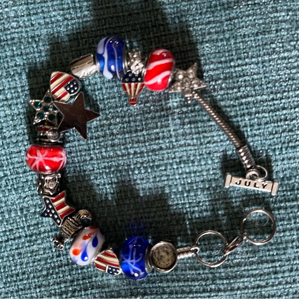 Red, white, and blue bracelet